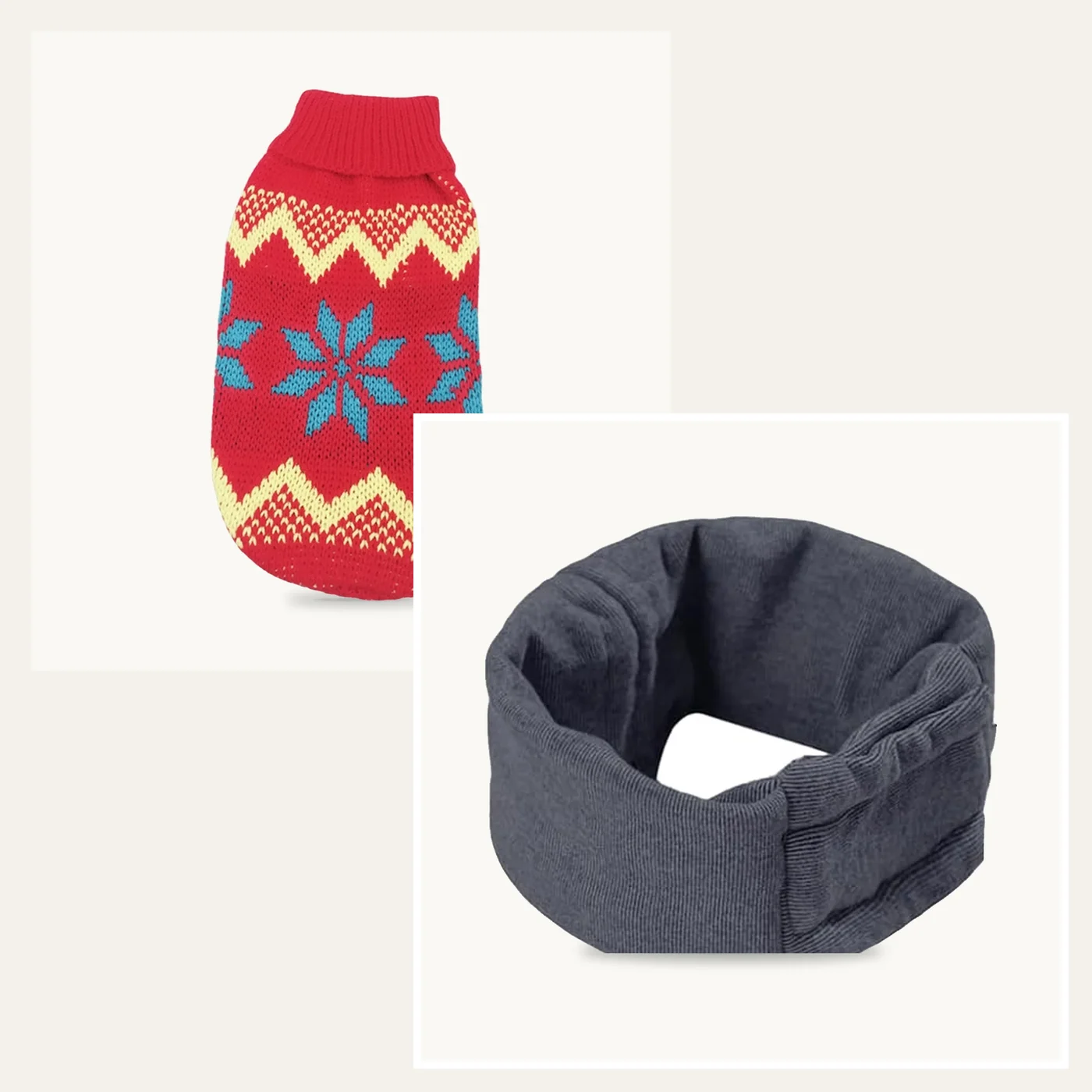 Vinterstrik-sæt: sweater + øre- og halsvarmer